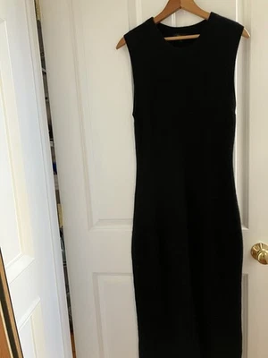 Quince Mongolian Cashmere Sleeveless Midi Sweater Dress Black Large - Image 1 of 4