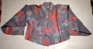 Vintage Kimono Yukata Top bunte Blumen und Herbstblätter Muster - Bild 1 von 7