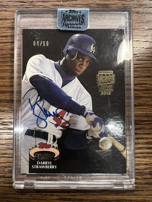 2018 Topps Archives Signature Darryl Strawberry 1992 Stadium Club Auto #/10 - Image 1 of 2
