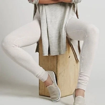Leggings acanalados tejidos gofre rosa pálido Intimately Free People talla grande Foto 1 de 4