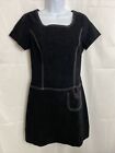 Vtg La Belle Black Short Sleeve Knee Length Pencil Dress, P2P18, 29W, M