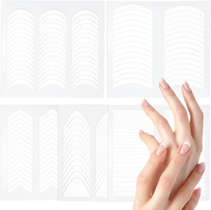 1672 Pieces French Tip Nail Art Stickers, 5 Designs French Manicure Strips Stick - Picture 1 of 12