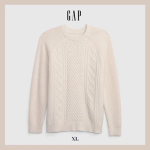 NWT - GAP Men's Soft Cable-Knit Crewneck Sweater, Ivory XL - $79 - Picture 1 of 7
