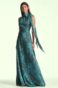 Sachin & Babi Tonal Petal Floral Print Kayla Halter Gown Size 18W $285 - Picture 1 of 3