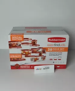 Rubbermaid Easy Find Lids 38 Piece Set of Plastic Containers + Lids Red - Picture 1 of 4