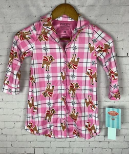 Pijama Rudolph the Red Nariz Reno Talla XS Niña Botones *DEFECTO (X06) - Imagen 1 de 9