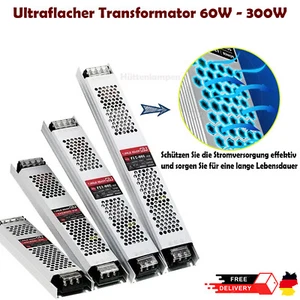 Controlador LED 12V CC transformador voltaje constante ultraplano LED fuente de alimentación 60W - 300W - Imagen 1 de 18