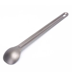 1pc Titanium Spoon Long Handle Spoon Outdoor Camping Tableware B&MG - Picture 1 of 7