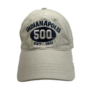 Vintage Indianapolis 500 Strap Back Hat Cap Brickyard Authentic Dad Beige NASCAR - Picture 1 of 9