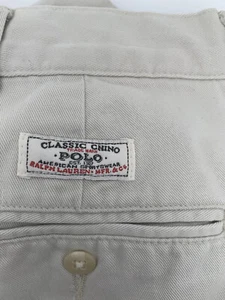 Polo Ralph Lauren Tyler Shorts 100% Cotton Pockets Classic Chino Beige Size W42 - Picture 1 of 6
