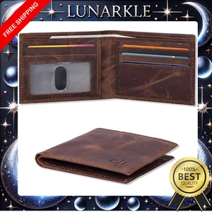 Genuine Leather Credit Card Holder Wallet RFID Blocking Secure Card Case ID Case - Picture 1 of 8