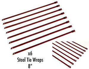 X6 UNIVERSAL 8" STAINLESS STEEL ZIP TIE CABLE FOR DOWNPIPE INTERCOOLER PIPING PR