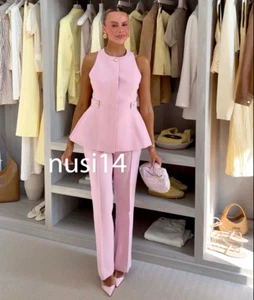 ZARA NUEVO PANTALÓN ACAMPANADO MUJER TIRO MEDIO ROSA XS-XL 3688/597/620 - Imagen 1 de 2