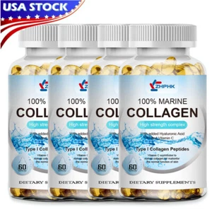 Marine Collagen Capsules With Hyaluronic Aid,Skin Hair Nails Support ,Anti Aging - Picture 1 of 13