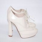 Bottega Veneta High Heels Shoes White Leather Lace Up Platform Pumps Size Eu 39