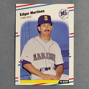 1988 Fleer Glossy Edgar Martinez #378 - Mariners HOF - Rookie RC MINT - Picture 1 of 3