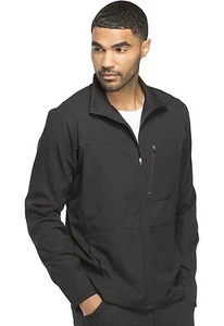 Black Dickies Scrubs Dynamix Mens Zip Front Warm Up Jacket DK310 BLK - Picture 1 of 5