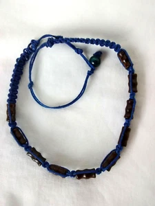 Beaded  Braided Hemp Macrame 21" Necklace  Boho Hippie  Jewelry Gift USA New - Picture 1 of 6