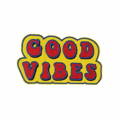 Good Vibes 70s hippie retro boho weed love applique iron-on patch new - Image 1 of 4