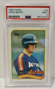 Tarjeta de béisbol Craig Biggio 1989 Topps #49 PSA 9 como nueva - Imagen 1 de 2
