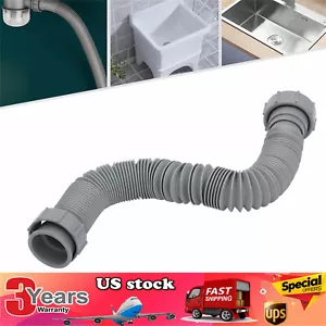 Bathroom Kitchen Flexible Tube Pipe Sink Basin Water 1-1/2 P-Trap Drain Hose - Picture 1 of 22