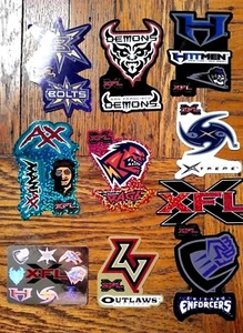 XFL 10 PIECE RETIRED STICKER SET Hitmen Maniax Rage Enforcers Demons Extreme  - Picture 1 of 4