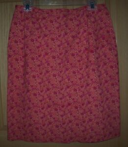 CHEROKEE SPRING COLLECTION Floral Coral Skirt Cotton/Spandex Size 12 - 31' Waist