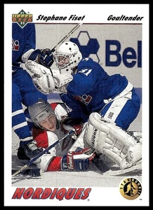 Stephane Fiset *TARJETA ESTRELLA NOVATO* 1991-92 Upper Deck #452 - Imagen 1 de 2