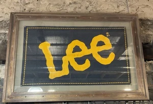 LEE Jeans RARE 1970s ®️M.R. USA Denim Printed Advertising Banner Framed - Picture 1 of 1