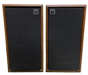 Vintage MAGNAVOX S-8753 2-Way Speaker  Pair Walnut Wood Grain  Tested - Picture 1 of 7