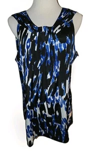 Blusa para mujer Calvin Klein sin mangas con estampado azul, negro y blanco talla XL - Imagen 1 de 5