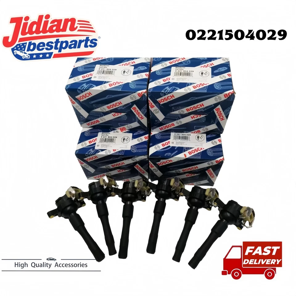 6x Ignition Coil 0221504029 Fits For BMW 323CI 323I 323IS 323IS 325I 325XI New - Изображение 1 из 4
