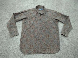 Camisa De Colección Polo Ralph Lauren Abotonada Para Hombres Grande Cachemira Clásica Occidental - Imagen 1 de 8