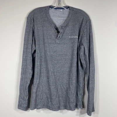 Columbia Dark Gray Men’s Long sleeve Henley Shirt Size Large - Image 1 of 3