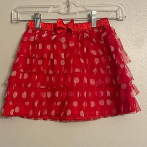 Disney Minnie Mouse Ruffle Skirt Tutu Red Polka Dot Bow Jumping Beans Ruffle 5 - Picture 1 of 6