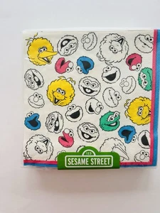 NEW Sesame Street Cookie Monster Elmo Big Bird 40 Lunch Party Napkin 6.5” Square - Picture 1 of 1