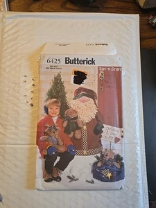 Butterick 6425 Christmas 28" Porch Santa 14" Reindeer Doll Pattern Uncut - Picture 1 of 8