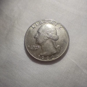 RARE 1980 QUARTER DOLLAR P FILLED MINT MARK ERROR COIN w/ BROADSTRUCK ERROR - Picture 1 of 3