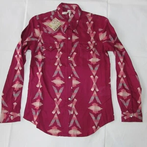 Roper Girl's XS Long Sleeve Aztec Print Pearl Snap Western Shirt - Picture 1 of 1