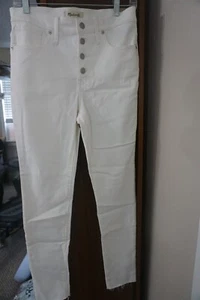 NWT Madewell Jeans White Mid-rise Skinny Size 28 - Picture 1 of 11