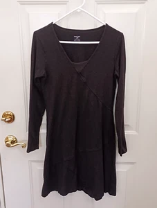 Horny Toad Dress Womens M Oblique Long Sleeve Dark Gray Organic Cotton stretch - Picture 1 of 4