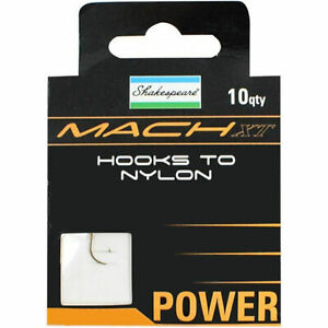 Shakespeare Mach XT Hooks To Nylon Barbed Barbless All Sizes Hair Fishing 