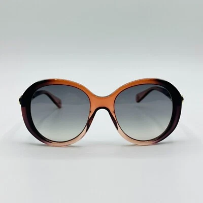 Gucci Women's Red/Grey Acetate Oval Sunglasses with Logo GG0368S 625147 6412 - Image 1 of 4