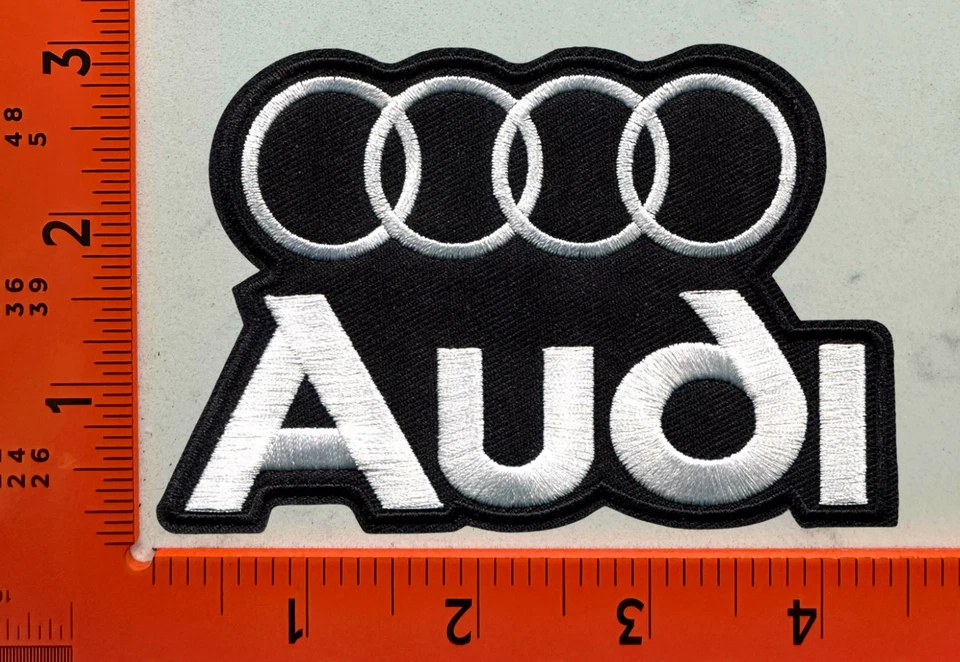 Audi Logo Patch – Embroidered Iron-On Sew-On Badge for Jackets, Hats, Backpacks, - Image 1 of 1