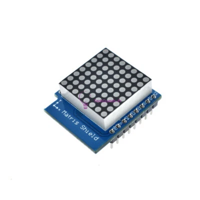 8 Step Adjustable Intensity 8x8 Matrix LED V1.0 Shield for WEMOS D1 mini - Photo 1/4