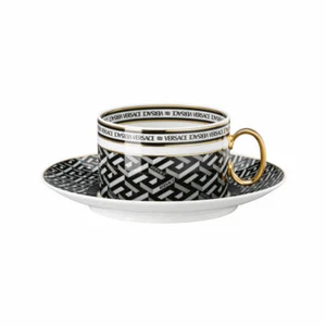 Rosenthal Versace Teetasse 2-tlg. La Greca Signature Black, Porzellan, 200 ml - Bild 1 von 1