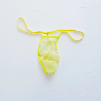 Men's Ultra-Thin Thong Liquid Stretch Underwear See-Through Mesh T-Back Brie И - Image 1 of 4