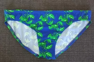 BIKINI KAMALI KULTUR ERIC HIPSTER NATACIÓN TALLA S AZUL ESTAMPADO LANGOSTA VERDE - Imagen 1 de 4