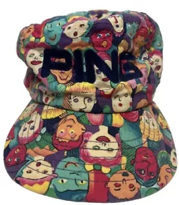 Sombrero de golf PING con caras coloridas estampadas por todas partes sombrero de cuerda vintage años 90 hecho en EE. UU. - Imagen 1 de 13