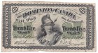 1870 25C Dominion of Canada Banknote Shinplaster(No Holes, Minor Cuts) K15205